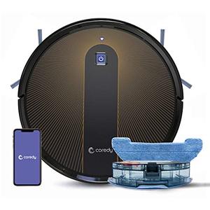 lot 49935 image: Coredy R750 Robot Vacuum Cleaner, Compatible with Alexa, Mopping System, Boost Intellect, Virtual Boundary Supported, 2200Pa Suction, Super-Thin, Upgraded Robotic Vacuums, Cleans Hard Floor to Carpet   (Retails $279)  (Appears used)  (SOLD AS IS)