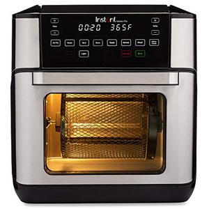 lot 49936 image: Instant Pot Vortex Pro 10 Quart Air Fryer, 9-in-1 Rotisserie and Convection Oven, Roast, Bake, Dehydrate and Warm, with EvenCrisp Technology, Free App with over 1900 Recipes, 1500W, Stainless Steel    (Retails $169)
