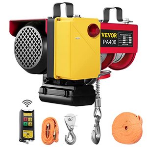 lot 49939 image: VEVOR 880LBS Electric Winch, Steel Electric Lift, 110V Electric Hoist With Wireless Remote Control