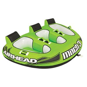 lot 49941 image: Airhead Mach Towable Tube for Boating, Green and White