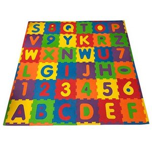lot 49957 image: FUN n SAFE Kids ABC123 Play Mat, 36 Interlocking Foam Tiles with Pop-Out Letters and Numbers (7173A) 36 Foam Tiles