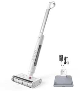 lot 49980 image: ECOWELL Cordless Electric Mop, Lightweight, 60 Minutes Long Running Time, Two Water Tank, Self Cleaning, Suitable for Hardwood Floors Marble Cleaning, WCVM01, White   (Retails $169) (Appears used) (SOLD AS IS)