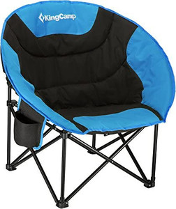 lot 49984 image: KingCamp Oversized Moon Camping Chair for Adult Saucer Round Outdoor Folding Chair for Outside Picnic Sunset Beach Travel Festival Support Up to 330lbs   (May not be exact stock photo)