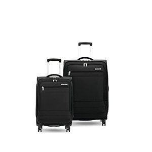 lot 51173 image: Samsonite Aspire DLX Softside Expandable Luggage with Spinner Wheels, 2-Piece Set (2024), Black