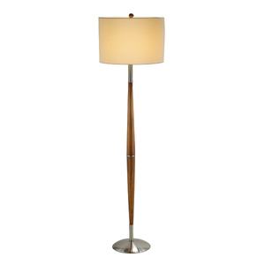 lot 51181 image: Adesso Hudson Floor Lamp, Maple Eucalyptus Wood