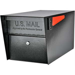 lot 51183 image: Mail Boss 7506 Mail Manager Curbside Locking Security Mailbox, Large, Black
