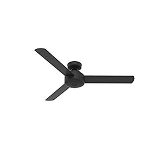 lot 51213 image: Hunter 52 inch Presto Matte Black Modern Ceiling Fan and Wall Control