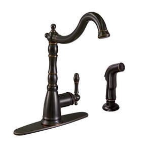 lot 51220 image: Design House Oakmont Single-Handle Kitchen Faucet, Oil-Rubbed Bronze