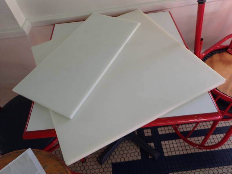 lot 1887 image: (2) White Poly Cutting Boards