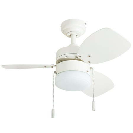 lot 26916 image: Honeywell Ocean Breeze 30 White Small LED Ceiling Fan with Light