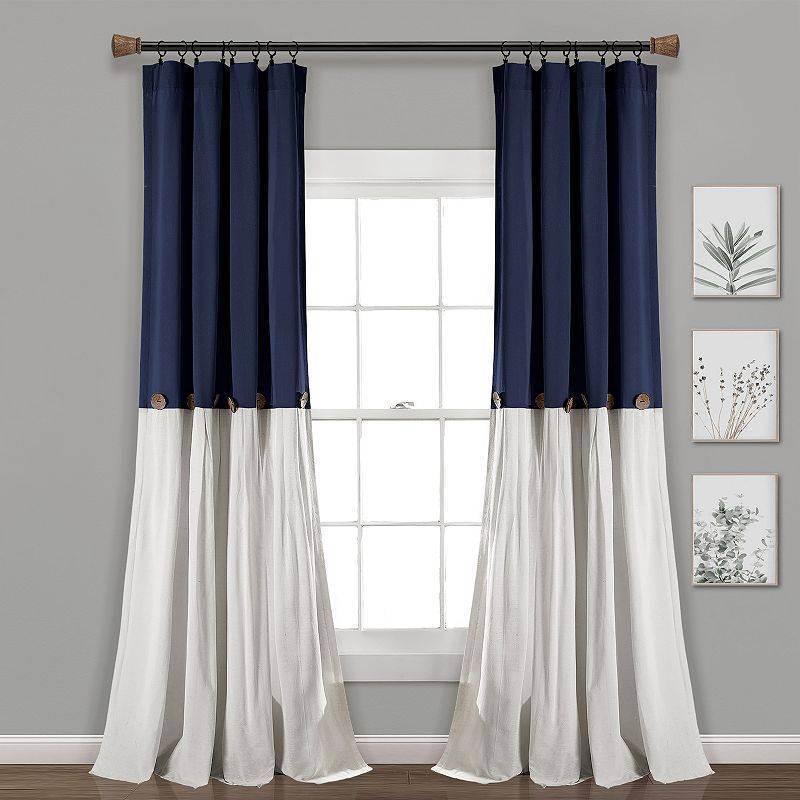 lot 26932 image: Lush Decor Linen Button Window Curtain Single Panel