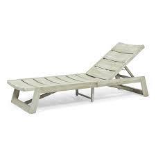 lot 75012 image: Maki Outdoor Acacia Wood Chaise Lounge