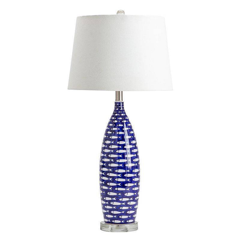 lot 75013 image: Mya 30H Blue Ceramic Fish Lamp - 29.75H x 14Rnd- Retail$83.99