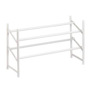 lot 74459 image: Honey Can Do 2-tier Expandable Shoe Rack, White