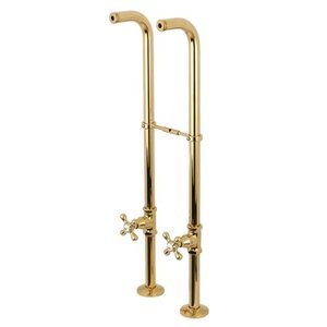 lot 74511 image: Kingston Brass Kingston Double Handle Floor Mounted Clawfoot Tub Faucet