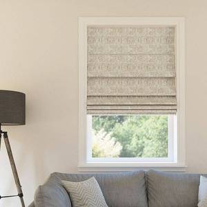 lot 74515 image: Sun Zero Talmage Tonal Geometric 100% Blackout Cordless Roman Shade 64 Length, BeigGreen, 33X64
