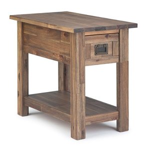 lot 74533 image: Simpli Home - Monroe Narrow Side Table - Rustic Natural Aged Brown