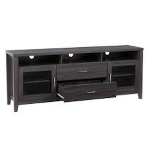 lot 74485 image: CorLiving - Hollywood TV Cabinet with Drawers, for TVs up to 85 - Dark Gray