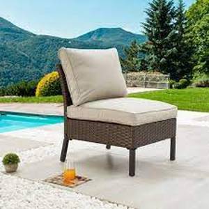 lot 74510 image: Outdoor Armless Patio Chair - Cream