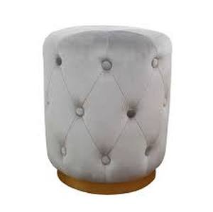 lot 74535 image: TOV Skylar Velvet Ottoman - Grey