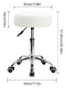 lot 74538 image: Kktoner Rolling Stool - Ivory White