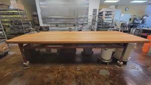 lot 10116 image: 12ft Solid Wood Butcher Block Table