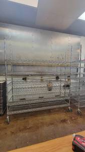 lot 10124 image: Advance Tabco 6-Tier Stainless Steel Rolling Rack