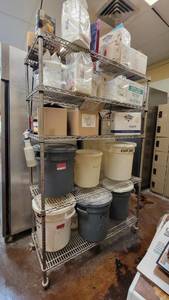 lot 10130 image: NSF 5-Tier Stainkess Steel Rolling Rack