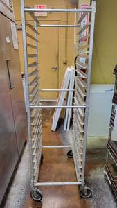 lot 10137 image: Boos Rolling Aluminum Sheet Pan Rack