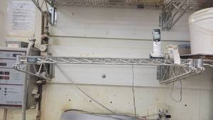 lot 10164 image: 35in Nexel Stainless Steel Wall-Mount Shelf