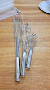 lot 10177 image: (3) Stainless Steel Whiskers - Adcraft and Bakers &amp Chef