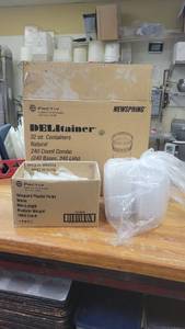 lot 10182 image: DELItainer 32 Oz Containers, Wrapped Plastic Forks, and More