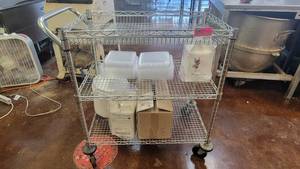 lot 10359 image: NSF 3-Tier Mobile Metal Cart