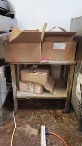 lot 10366 image: 2-Tier Stand On Wheels W Contents