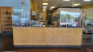 lot 10397 image: 10ft Wooden Check-Out Counter W a Granite Top