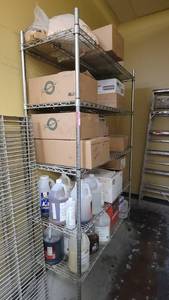 lot 10436 image: 5-Tier Stainless Steel Shelf on Wheels