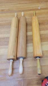 lot 10440 image: (3) Wooden 18in Rolling Pins&nbsp