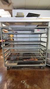 lot 10446 image: 9-Tier Rolling Metal Shelf