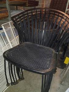 lot 15306 image: Black Metal Chairs