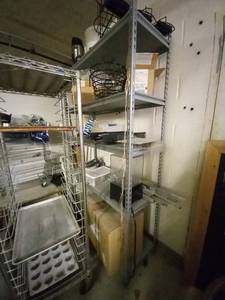 lot 15329 image: Metal Rack With 6 Adjustable shelves all Contents Included