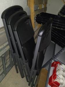 lot 15342 image: Black lifetime Folding chairs