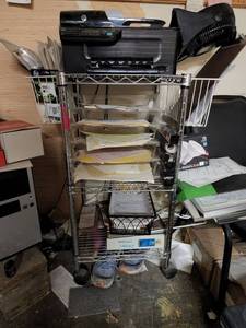 lot 15441 image: 3 Tier Metal Cart - Contents Not Included
