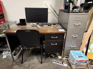 lot 15443 image: Old School Desk and Filing Cabinet