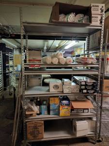 lot 15460 image: Contents of Shelf (Gloves, Splenda, and More)