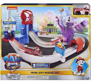 lot 4057 image: Paw Patrol, True Metal Total City Rescue Movie Track Set with Exclusive Marshall Vehicle, 155 Scale, Kids Toys for Ages 3 and up