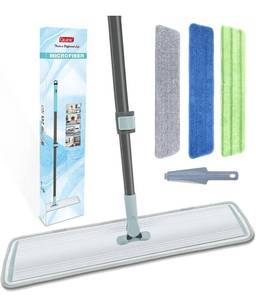 lot 4065 image: 24 Professional Microfiber Mop Dry Wet Mop for Hardwood with Washable Pads Adjustable Handle