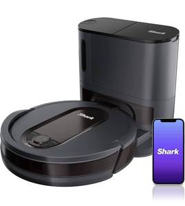lot 4080 image: Shark RV912S EZ Robot Vacuum with Self-Empty Base, Bagless, Row-by-Row Cleaning, Perfect for Pet Hair, Compatible with Alexa, Wi-Fi, Dark Gray
