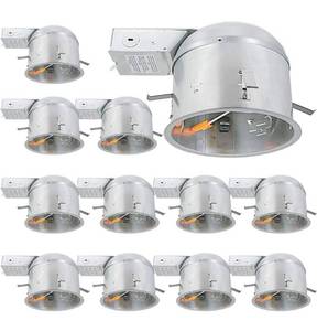lot 4083 image: 12 Pack 6 Inch Remodel Housing, Shallow Type Airtight IC Can Housing with TP24 Connector for LED Recessed Lighting, ETL Listed