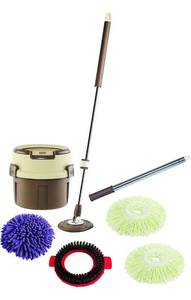 lot 4084 image: RoMop SA-MTP50 Stainless Steel Deluxe Mono-Tub Spin Mop, Extra Length Handle