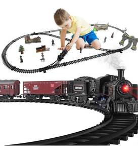 lot 4107 image: Baby Home Metal Alloy Model Train Set, Electric Train Toy for Boys Girls, with Realistic Train Sound��Lights and Smoke, Gifts for 3 4 5 6 7 8 Year Old Kids